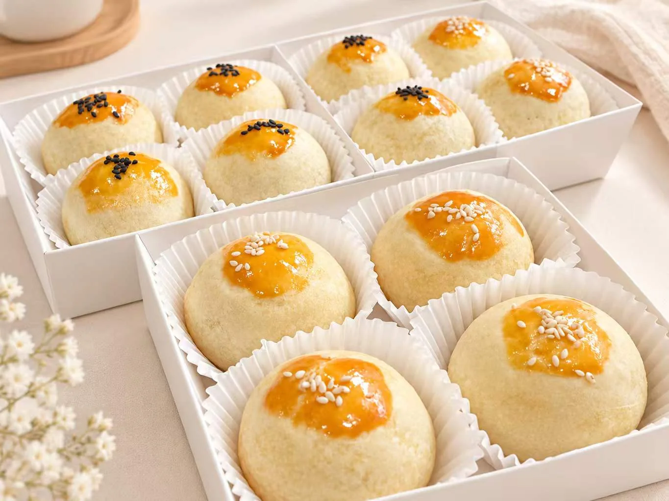 Golden baked pastries