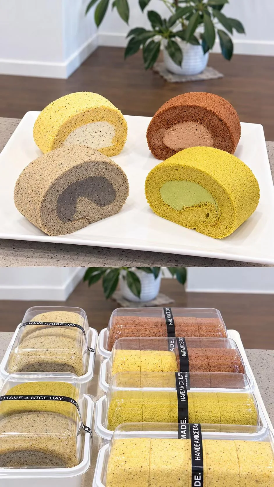 Assorted Swiss rolls